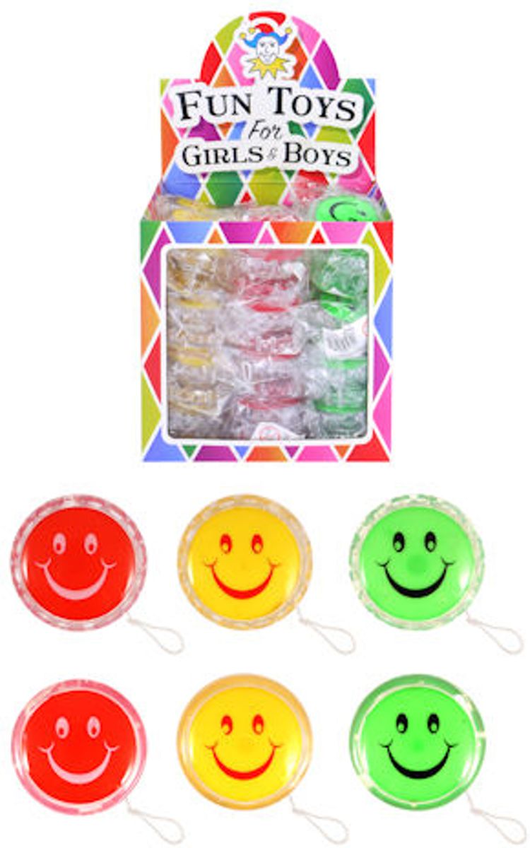 36 Stuks | Vrolijke Smiley JoJos / YoYos in Traktatiebox (Uitdeelcadeautjes)